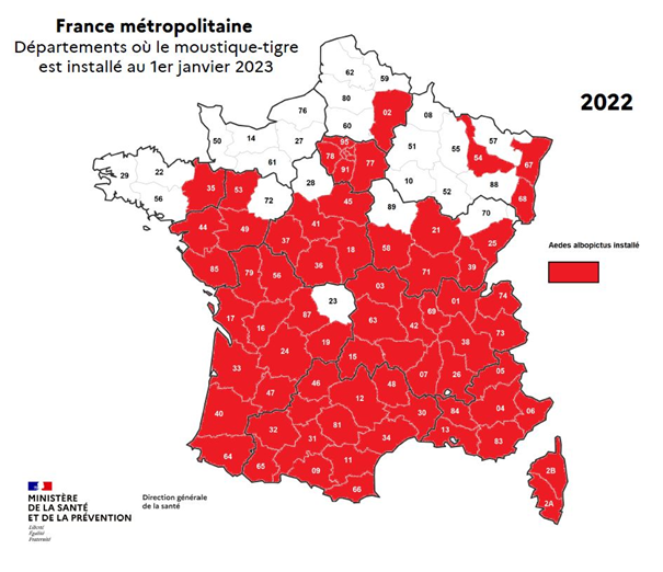 Evolution moustiques en France par département