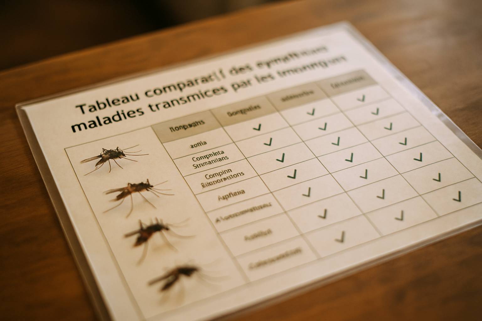 Tableau comparatif des symptômes des maladies transmises par les moustiques