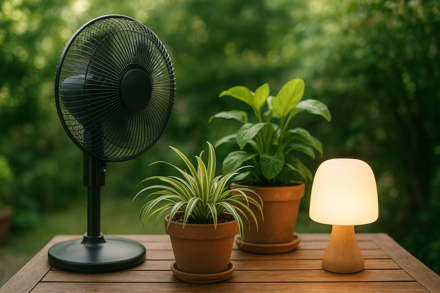 Ventilateur, plantes et lampes : le trio gagnant contre les moustiques en extérieur